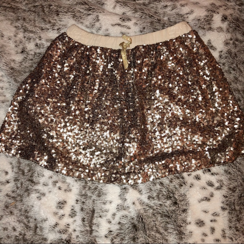 Zara 7/8 gold sequin skirt